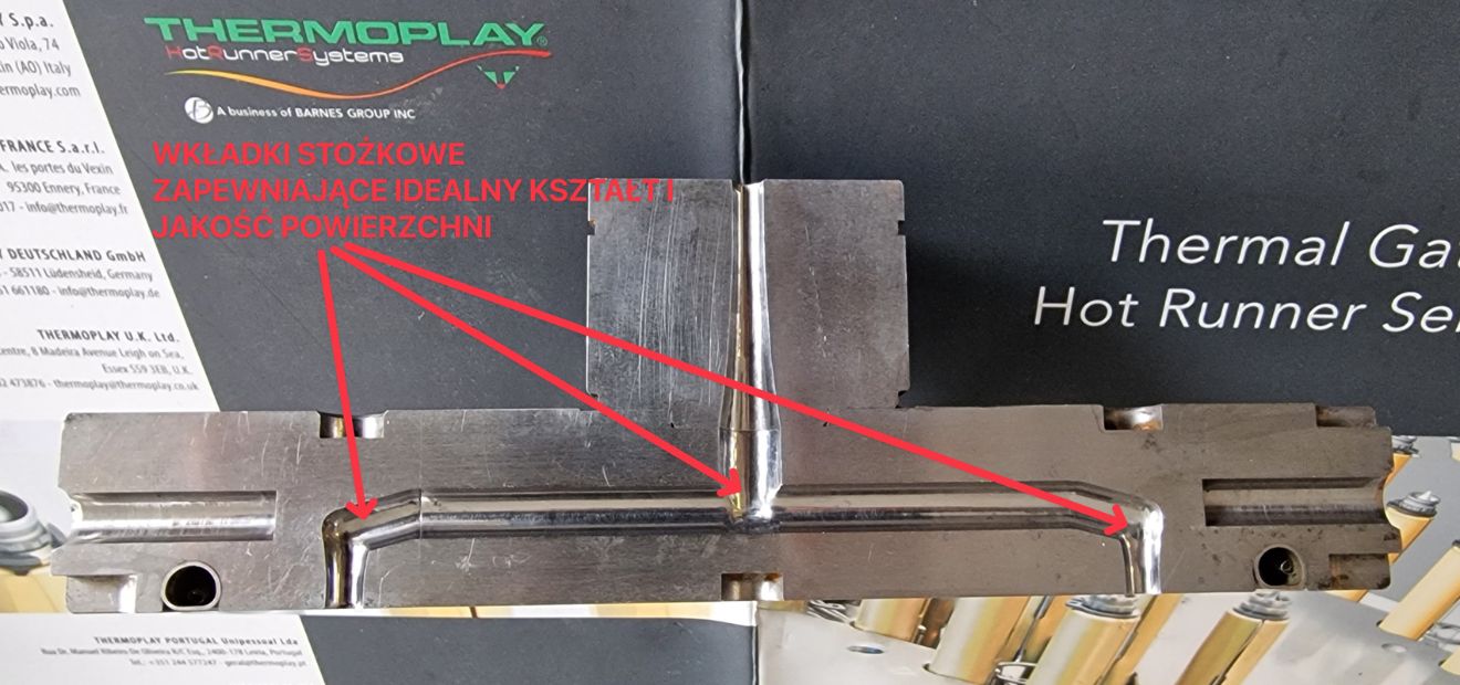Nowoczesny rozdzielacz GK od Thermoplay - Rozdzielacz bez możliwości zalegania tworzywa